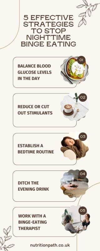 5 effective strategies on how to stop nighttime binge eating